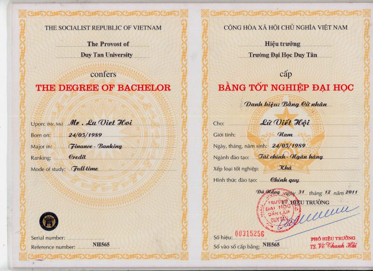 Làm bằng đại học phôi thật