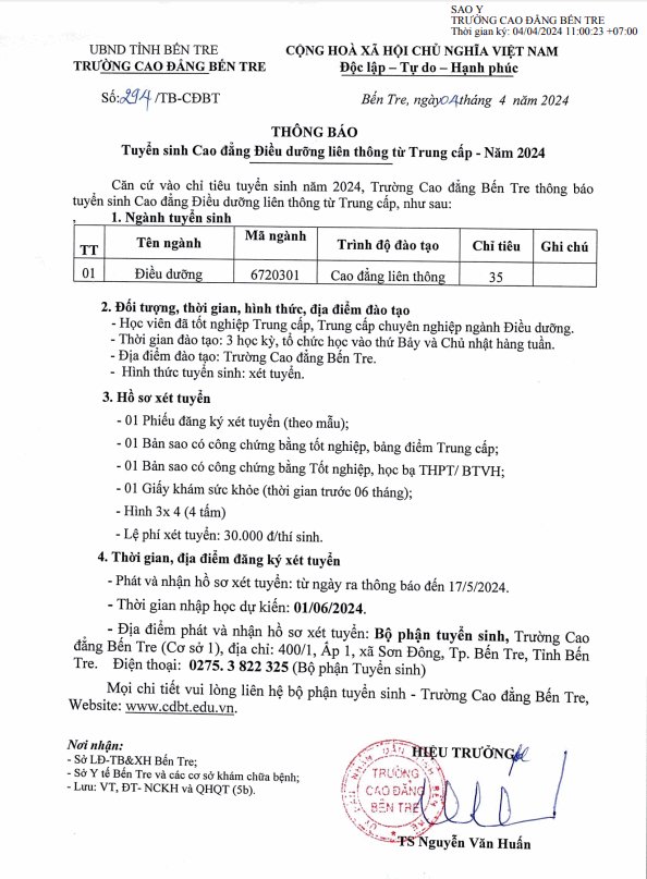 Cao đẳng Y tế Bến Tre - Hình 5